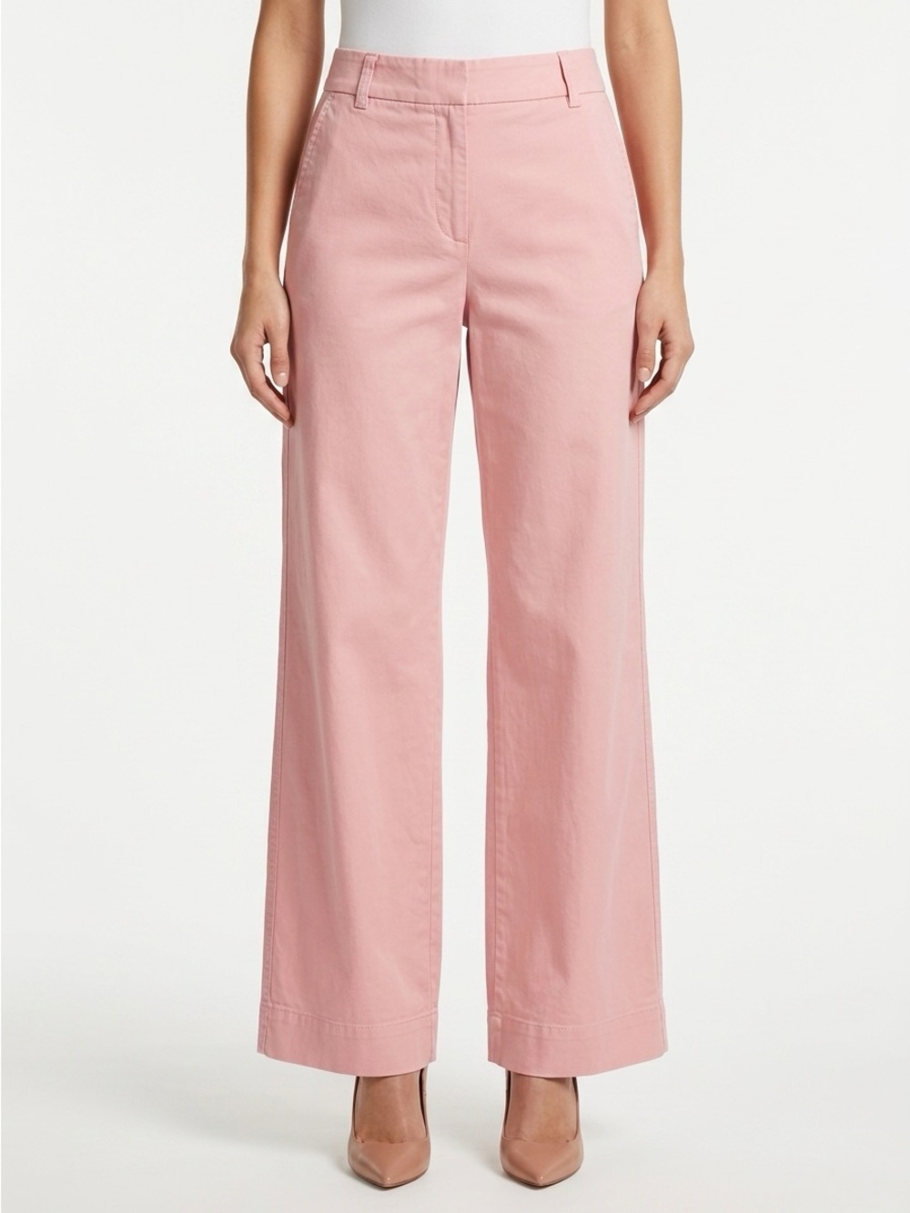J. Crew Broken-In Chino Favorite Fit Wide Leg Pants Pink Cotton 6R